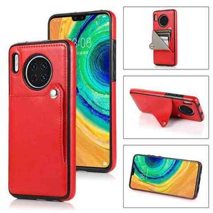 For Huawei Mate 30 Pure Color Oblique Card PU + TPU Phone Case(Red)