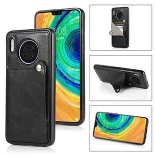 For Huawei Mate 30 Pure Color Oblique Card PU + TPU Phone Case(Black)