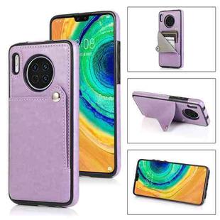 For Huawei Mate 30 Pure Color Oblique Card PU + TPU Phone Case(Purple)