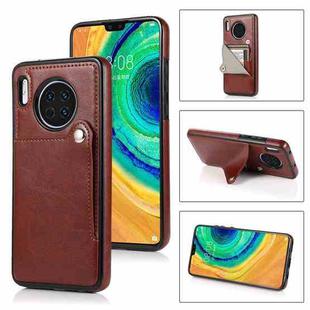 For Huawei Mate 30 Pro Pure Color Oblique Card PU + TPU Phone Case(Brown)