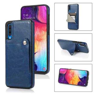 For Huawei P30 Pure Color Oblique Card PU + TPU Phone Case(Blue)