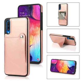 For Huawei P30 Pure Color Oblique Card PU + TPU Phone Case(Rose Gold)