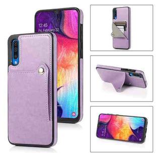 For Huawei P30 Pure Color Oblique Card PU + TPU Phone Case(Purple)