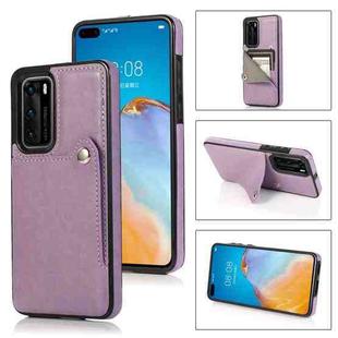For Huawei P40 Pro Pure Color Oblique Card PU + TPU Phone Case(Purple)