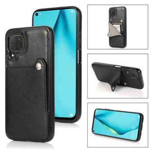 For Huawei P40 Lite Pure Color Oblique Card PU + TPU Phone Case(Black)