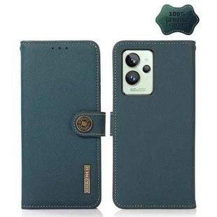 For OPPO Realme GT2 Pro KHAZNEH Custer Genuine Leather RFID Phone Case(Green)