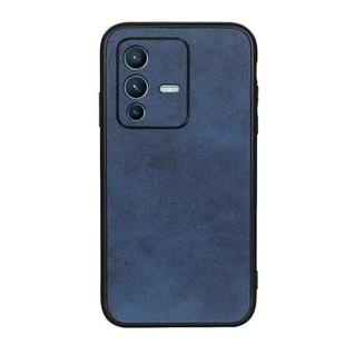 For vivo S12 Pro 5G/V23 Pro 5G Accurate Hole Two-color Calf Texture Shockproof Phone Case(Blue)