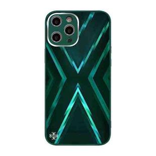 For iPhone 11 Pro 9XA Texture TPU + Tempered Glass Phone Case (Green)