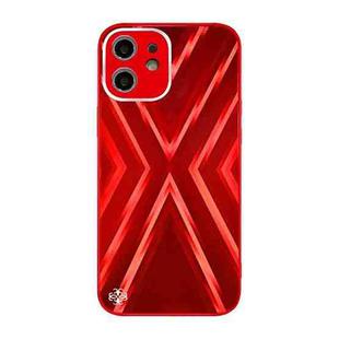 For iPhone 12 9XA Texture TPU + Tempered Glass Phone Case(Red)