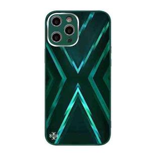 For iPhone 12 Pro 9XA Texture TPU + Tempered Glass Phone Case(Green)