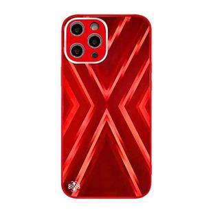 For iPhone 12 Pro Max 9XA Texture TPU + Tempered Glass Phone Case(Red)