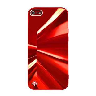 For iPhone SE 2022 / SE 2020 / 8 / 7 Spotlight Texture TPU + Tempered Glass Phone Case(Red)