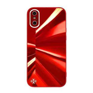 For iPhone XS Max Spotlight Texture TPU + Tempered Glass Phone Case(Red)