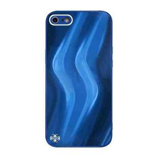 For iPhone SE 2022 / SE 2020 / 8 / 7 Lightning Texture TPU + Tempered Glass Phone Case(Blue)