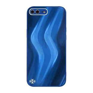 Lightning Texture TPU + Tempered Glass Phone Case For iPhone 8 Plus / 7 Plus(Blue)