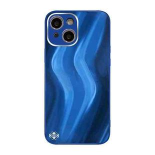 For iPhone 13 Lightning Texture TPU + Tempered Glass Phone Case(Blue)