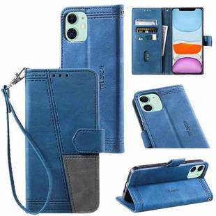 For iPhone 11 Splicing Leather Phone Case (Blue)