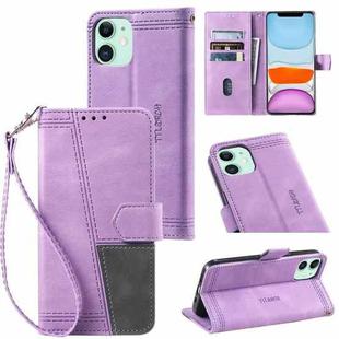 For iPhone 11 Splicing Leather Phone Case (Purple)