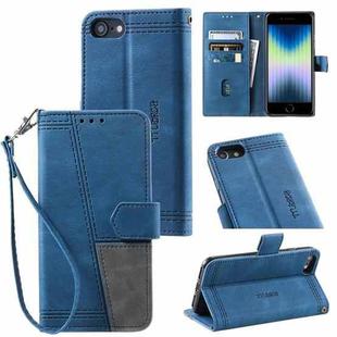 For iPhone SE 2022 / SE 2020 / 8 / 7 Splicing Leather Phone Case(Blue)