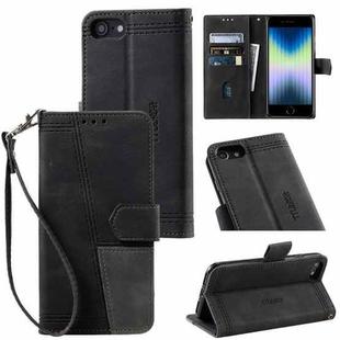For iPhone SE 2022 / SE 2020 / 8 / 7 Splicing Leather Phone Case(Black)