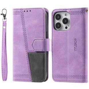 For iPhone 12 Pro Max Splicing Leather Phone Case(Purple)