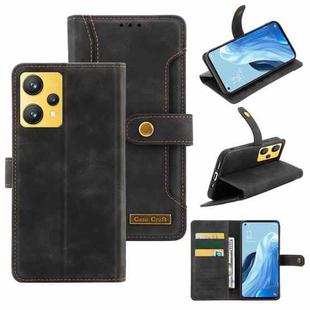 For OPPO Realme 9 Pro+ Copper Buckle Leather Phone Case(Black)