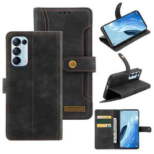 For OPPO Reno5 Copper Buckle Leather Phone Case(Black)