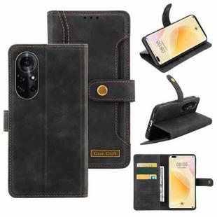 For Huawei nova 8 Copper Buckle Leather Phone Case(Black)