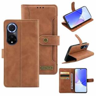 For Huawei nova 9 Pro Copper Buckle Leather Phone Case(Brown)