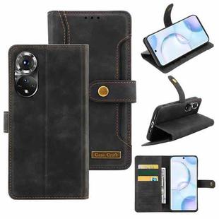 For Honor 50 Copper Buckle Leather Phone Case(Black)