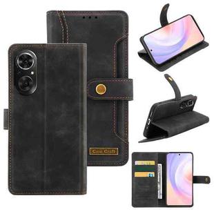 For Honor 50 SE Copper Buckle Leather Phone Case(Black)