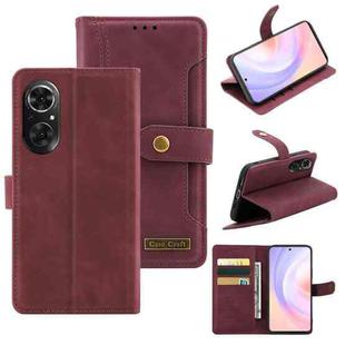 For Honor 50 SE Copper Buckle Leather Phone Case(Maroon)