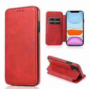 For iPhone 11 Knight Magnetic Suction Leather Phone Case (Red)