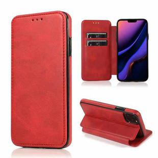 For iPhone 11 Pro Knight Magnetic Suction Leather Phone Case (Red)