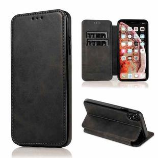 For iPhone X / XS Knight Magnetic Suction Leather Phone Case(Black)