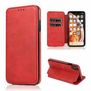 For iPhone XS Max Knight Magnetic Suction Leather Phone Case(Red)