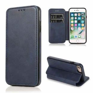 For iPhone SE 2022 / SE 2020 / 8 / 7 Knight Magnetic Suction Leather Phone Case(Blue)