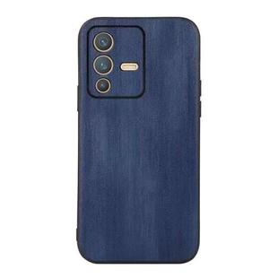 For vivo S12 5G / V23 5G Yellow Cow Texture PU Phone Case(Blue)