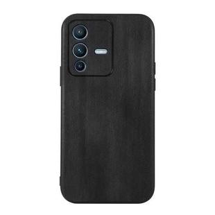 For vivo S12 Pro 5G / V23 Pro 5G Yellow Cow Texture PU Phone Case(Black)