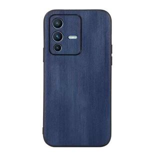 For vivo S12 Pro 5G / V23 Pro 5G Yellow Cow Texture PU Phone Case(Blue)