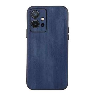 For vivo Y75 5G Yellow Cow Texture PU Phone Case(Blue)