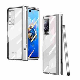 For Huawei Mate X2 Full Body Electroplating Hinge Phone Case with Stylus(Silver)