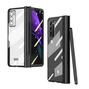For Samsung Galaxy Z Fold2 5G Full Body Electroplating Hinge Phone Case with Stylus(Black)
