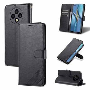 For U-Magic Enjoy 50 Plus AZNS Sheepskin Texture Flip Leather Phone Case(Black)