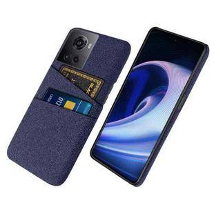 For OnePlus Ace Cloth Texture Card Slot PC+Nylon Phone Case(Blue)