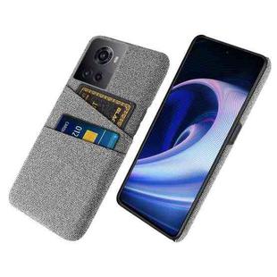 For OnePlus Ace Cloth Texture Card Slot PC+Nylon Phone Case(Light Grey)