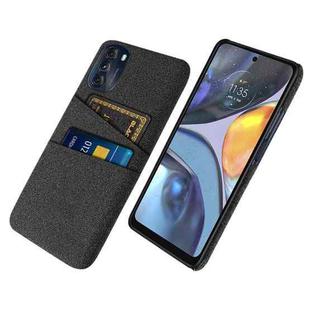 For Motorola Moto G 5G 2022 Cloth Texture Card Slot PC+Nylon Phone Case(Black)