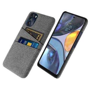 For Motorola Moto G 5G 2022 Cloth Texture Card Slot PC+Nylon Phone Case(Grey)