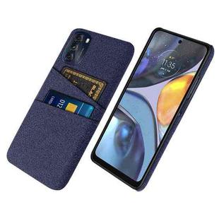 For Motorola Moto G 5G 2022 Cloth Texture Card Slot PC+Nylon Phone Case(Blue)