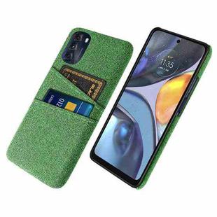 For Motorola Moto G 5G 2022 Cloth Texture Card Slot PC+Nylon Phone Case(Green)